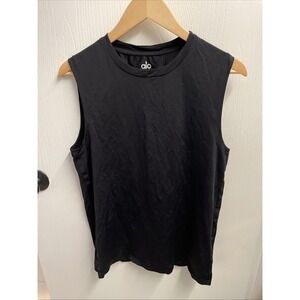 Alo Yoga Triumph Muscle Black Tank Top Tee Mens S Sleeveless Athletic Gym Shirt